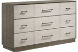 main view of River Light Gray Bookcase Platform Bedroom Set bed