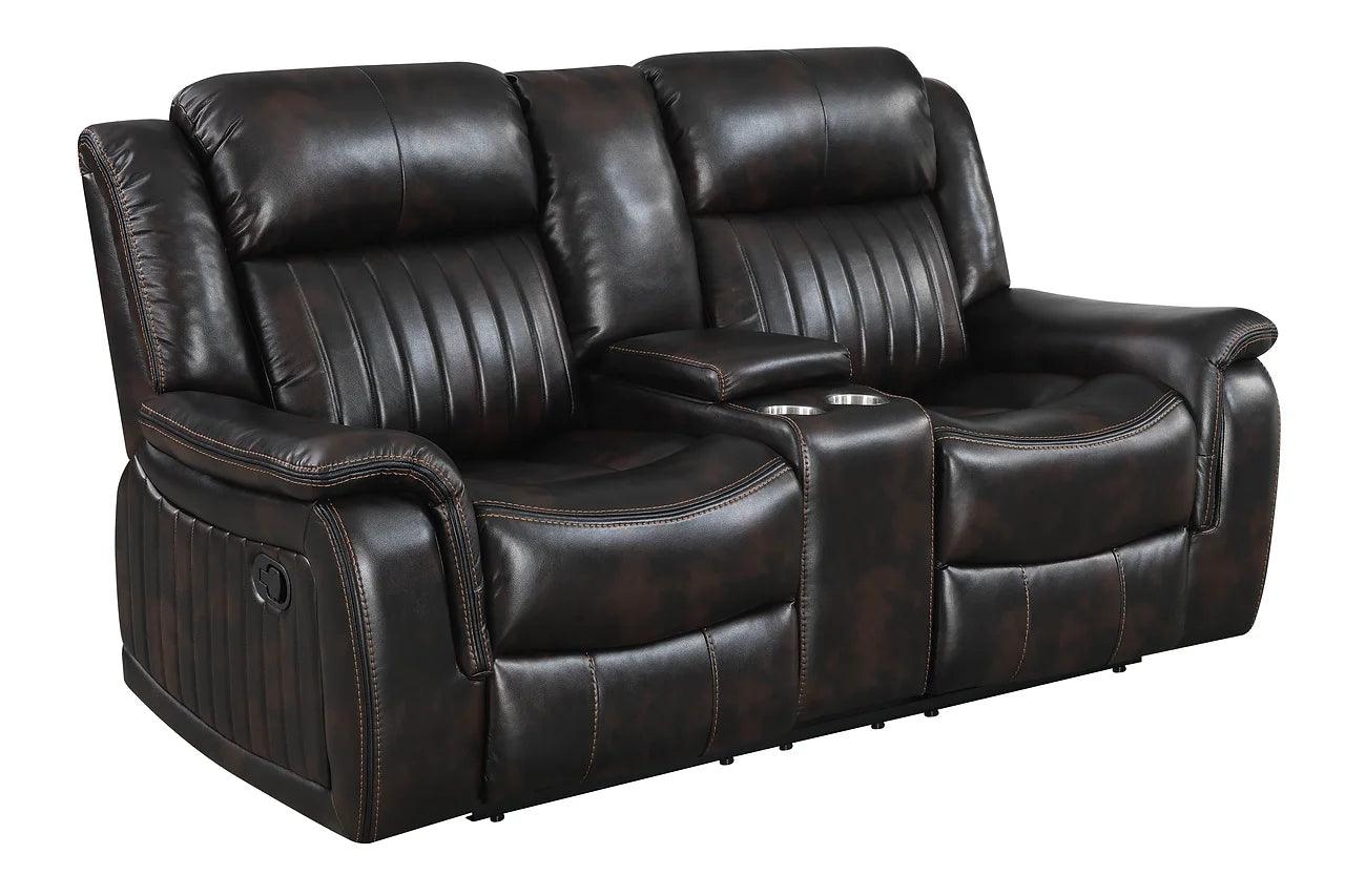 Lavon Brown reclining sofa close-up of upholstery texture