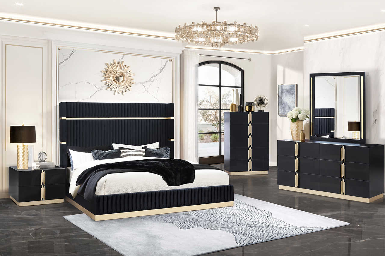 Evon Black Chest scale with room setting