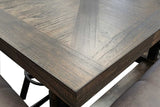 Side view of Valmont Dark Brown Counter Height Dining Set