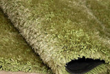 Afro Shag Lime Green Modern Transitional Art Silk Shine Rug angle view
