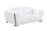 Hexor living room chair in white Italian leather
