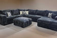 Texan Gray Corduroy Sectional sofa main view