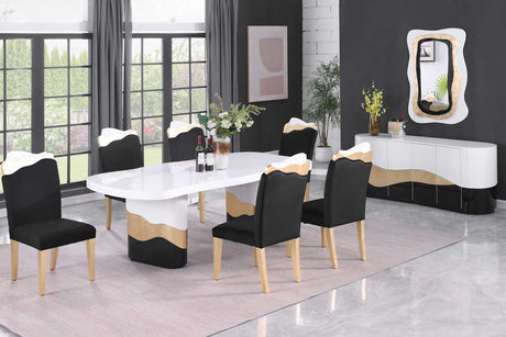 Orion White Black Dining Room Set main view