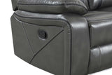 Top view of reclining loveseat in light grey