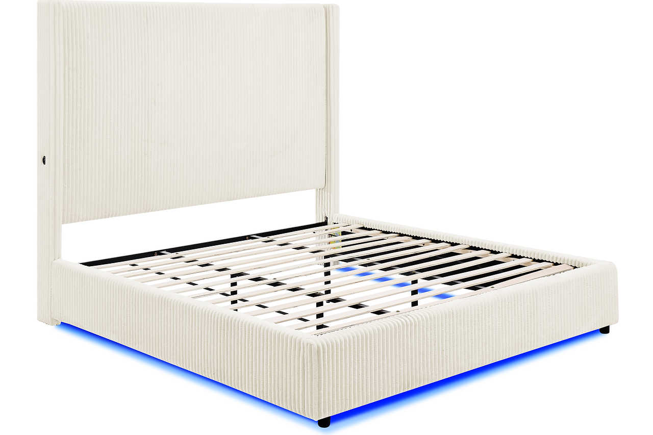 Belinda bed headboard with LED and charging ports