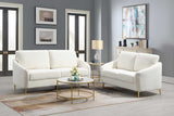 side view of Lila White Living Room Set furniture