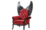 Back view of Lucifur Red 64" Tall Accent Chair showcasing design features