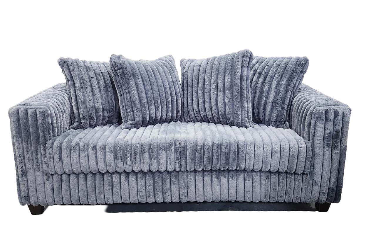 Side view of Gia Gray 2-Piece Living Room Set showcasing sofa and loveseat
