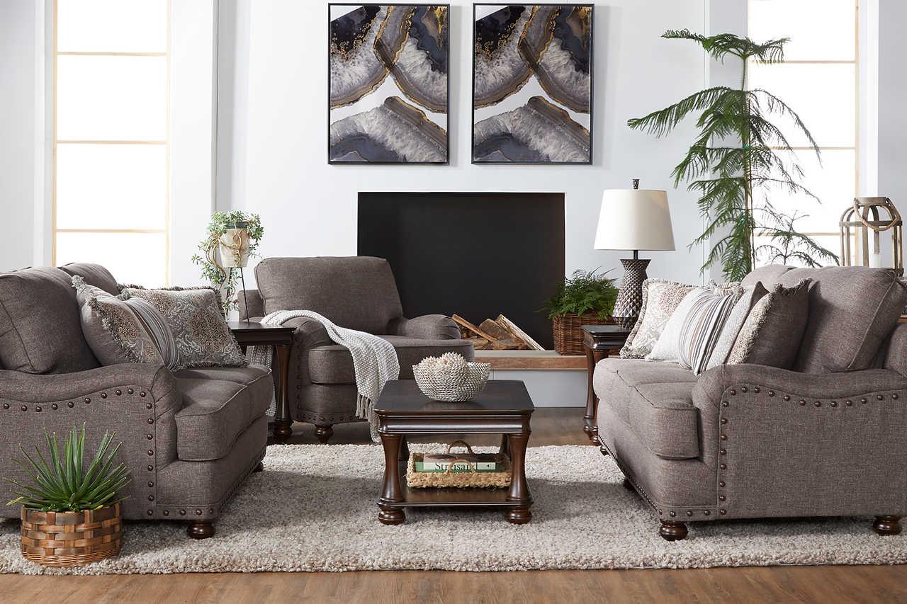 Phineas Driftwood Upholstered Accent Chair angled side view