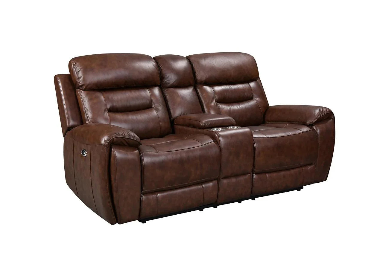 Side view of power reclining sofa with USB charge port