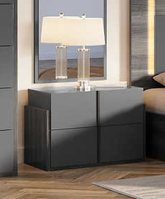 Aryan Grey Nightstand by New Era
