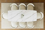 Aman dining table extended to 95 inches length