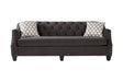 Bing Ash Grey Fabric Tufted Sofa main view