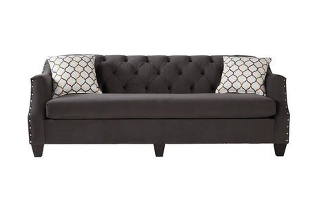 Bing Ash Grey Fabric Tufted Sofa main view