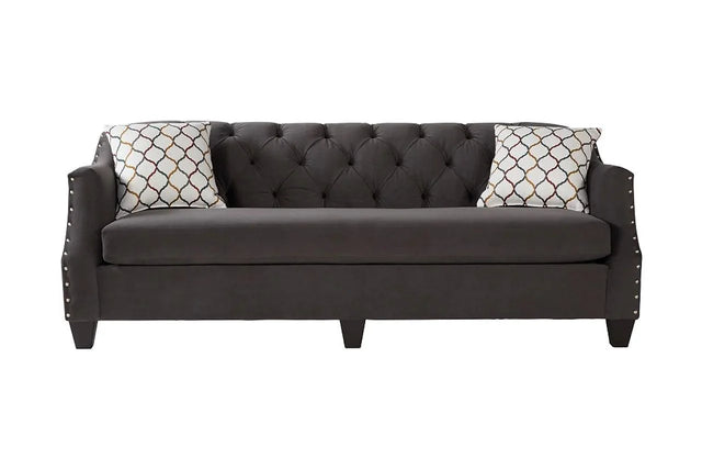 Bing Ash Grey Fabric Tufted Sofa main view