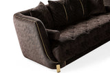 Back view showing chenille fabric texture on Elit Brown Chair