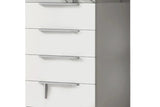 Side angle of Sunset White Panel Bedroom Set bed with white finish