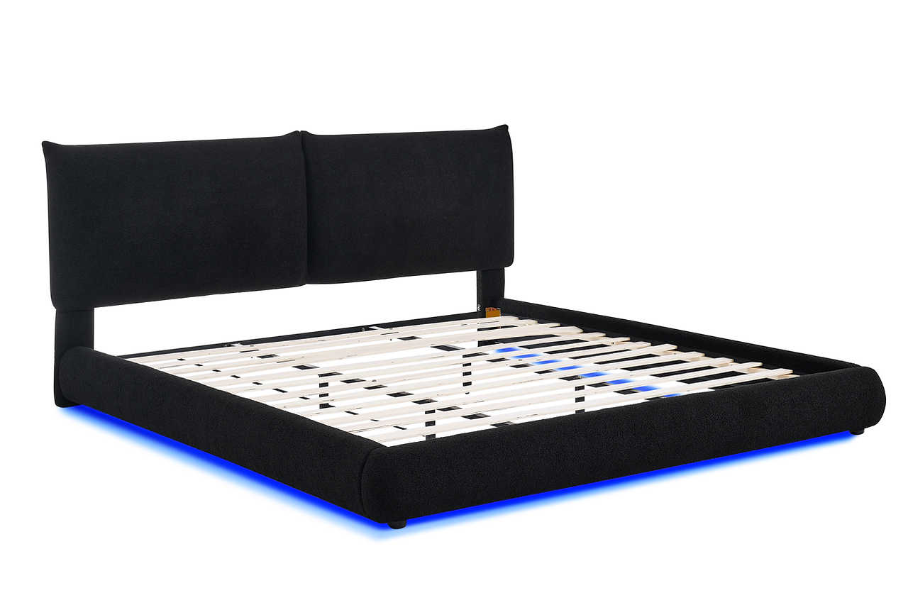 Zima king bed styled in modern bedroom setting