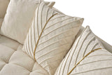 Close-up of chenille fabric texture on Elit Off White chair