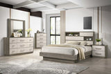 main view of River Light Gray Bookcase Platform Bedroom Set bed