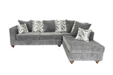 Detail view of Zander Gray Fabric Sectional upholstery