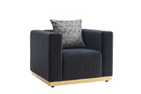 Detail of Alisha Black Living Room Set upholstery