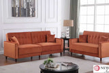 Front main view of Cozy Rust loveseat bed