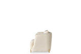 Elit Off White chenille chair showing seat cushion