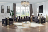 Donovan Black Velvet Living Room Set sofa front view
