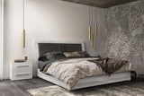 Mia Upholstered Light Gray Modern Acacia Veneer Wood Chest - Drawer detail