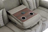 Innova Grey recliner with multi-color LED lights, angled view