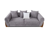 Detail view of Stylus Pewter Living Room Set upholstery and fabric