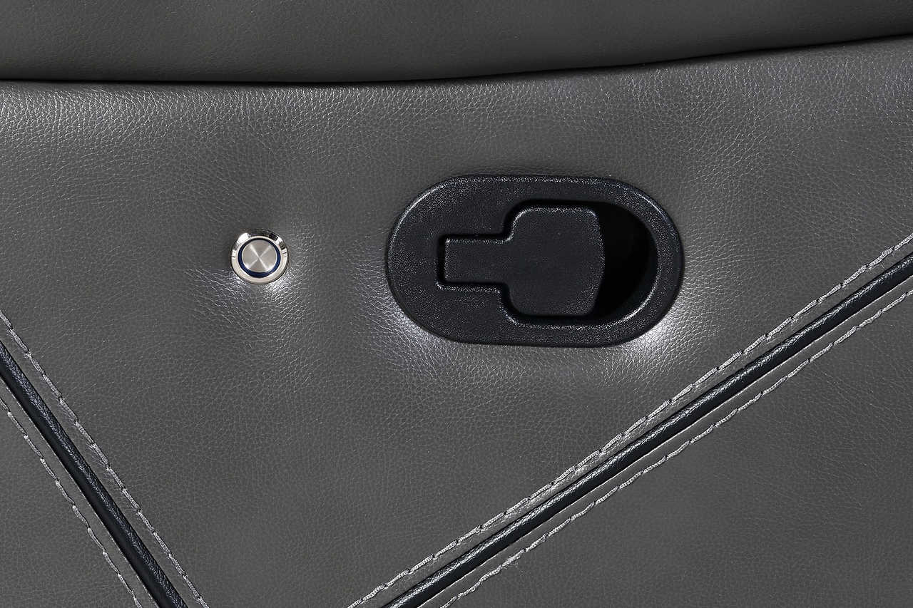 Close-up of LED light feature on recliner chair