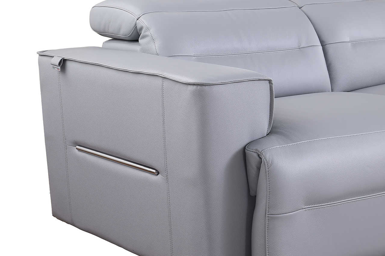 Nexus light blue sectional sofa front view