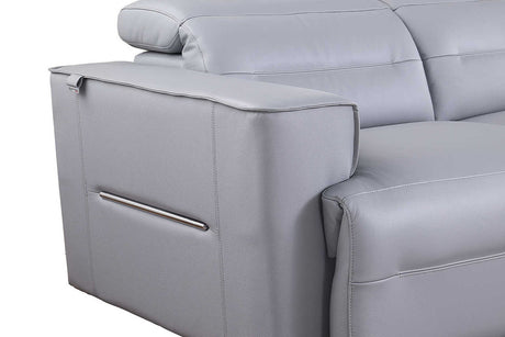 Nexus light blue sectional sofa front view