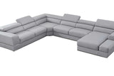 Detailed leather texture on Pella sectional sofa