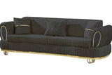 Side view of Kelebek Grey Velvet Living Room Set