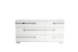 Dream Geo White Modern Contemporary Marble Top Solid Wood 5-Drawers Chest - Ella Furniture