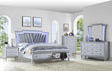 Star Silver LED Upholstered Storage Platform Bedroom Set bed main view