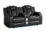 Eclipse black air leather power recliner side view