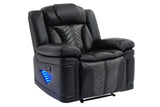 Prime Time Black Air Leather 3-Piece Reclining Set