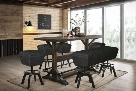 Valmont Dark Brown Counter Height Dining Set main view