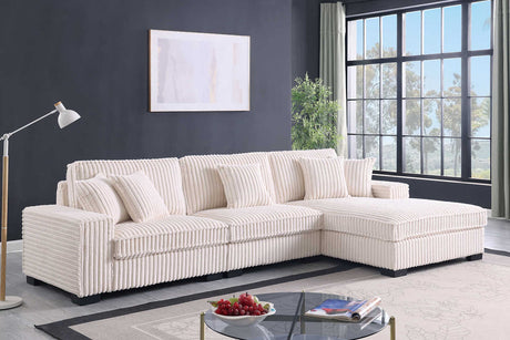 Comfy II Cream 3-Piece Sectional Sofa main view