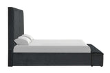 Mio King Bed with panel headboard in black velvet