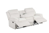 Mellow rocker recliner chair in eggshell white thick stripe fabric