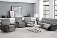 Twist Grey Reclining Sofa front angle