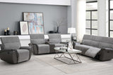 Twist Grey Reclining Sofa front angle