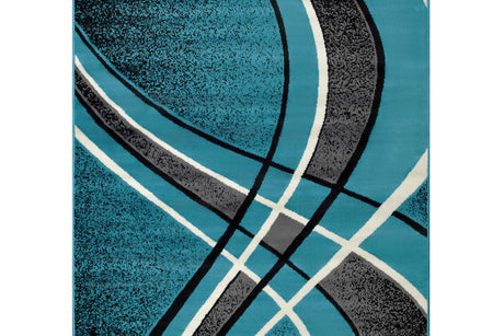 Contempo 42 Turquoise 5x7 area rug side angle