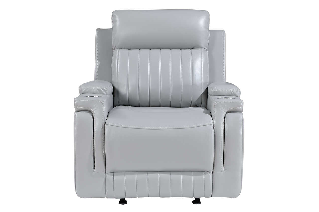 Close-up of Ethan Airleather texture and power outlet